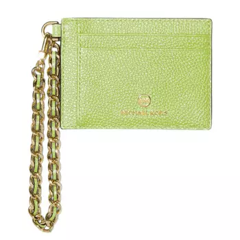 Визитница Michael Michael Kors Small Pebbled Leather Chain, зеленый
