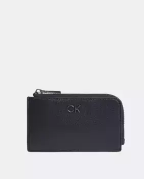 Визитница на молнии с логотипом Calvin Klein, черный