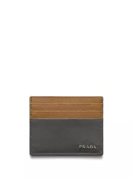 Визитница Prada из сафьяновой кожи, серый