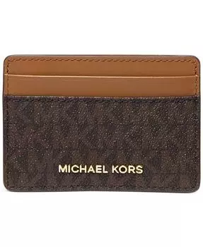 Визитница с логотипом Jet Set Michael Kors, коричневый