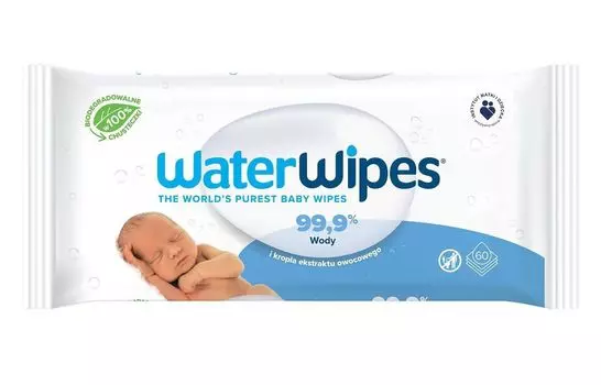 Влажные салфетки Waterwipes Bio, 60 шт