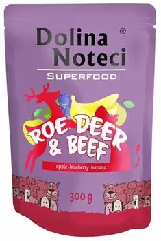 Влажный корм для собак Dolina Noteci Superfood Sarna i Woowina, 300 гр