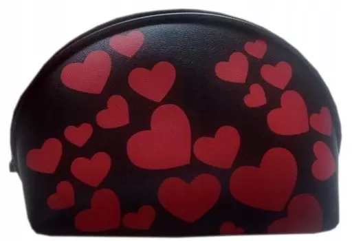 Вместительная косметичка женская Black Hearts Inna marka