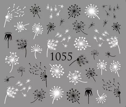 Водные наклейки для ногтей - №1055, Raisin
