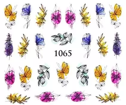 Водные наклейки для ногтей - №1065, Raisin