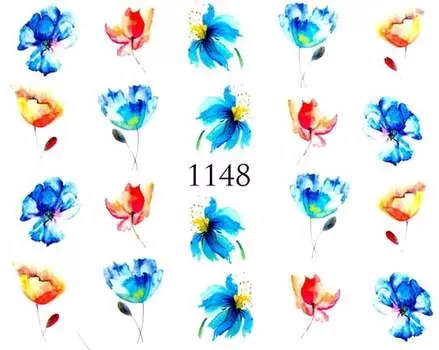 Водные наклейки для ногтей - №1148, Raisin