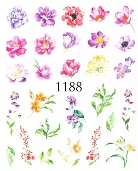 Водные наклейки для ногтей - №1188, Raisin