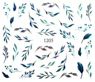 Водные наклейки для ногтей - №1205, Raisin
