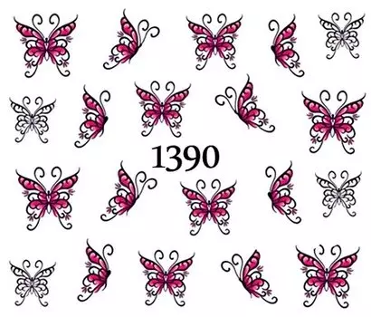 Водные наклейки для ногтей - №1390, Raisin