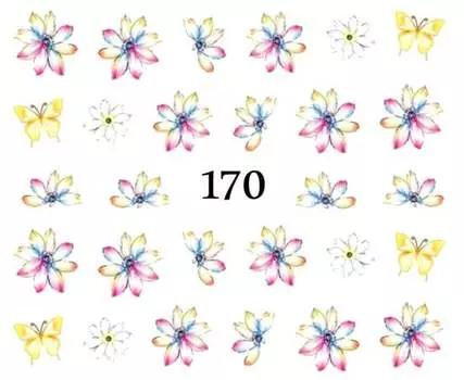 Водные наклейки для ногтей - №170, inna