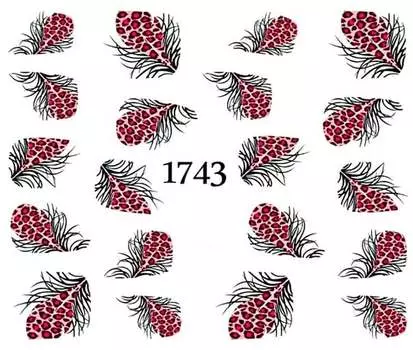 Водные наклейки для ногтей - № 1743, Raisin