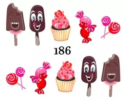 Водные наклейки для ногтей - №186, inna