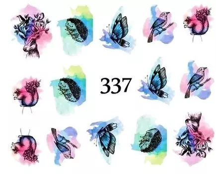 Водные наклейки для ногтей - №337, inna