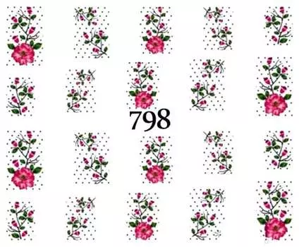 Водные наклейки для ногтей - №798, Raisin