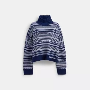 Водолазка Coach Open Neck Short Turtleneck, цвет Navy Multi