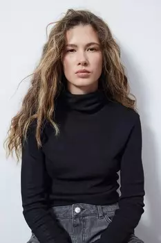 Водолазка рубашка H&M, черный