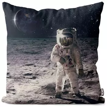 VOID Astronaut Moon Space All Чехол на подушку Полиэстер Водонепроницаемая подушка для улицы и дома Размер: 80 x 80 см