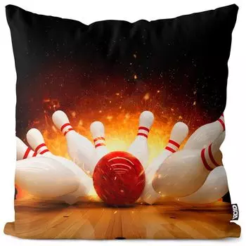 VOID Bowling Strike Чехол для подушки для боулинга Полиэстер Водонепроницаемая подушка для улицы и дома Размер: 60 x 60 см