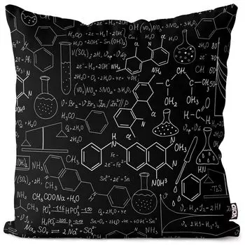 VOID Chemistry School Uni Blackboard Чехлы для подушек Полиэстер Водонепроницаемая подушка для улицы и дома Размер: 80 x 80 см