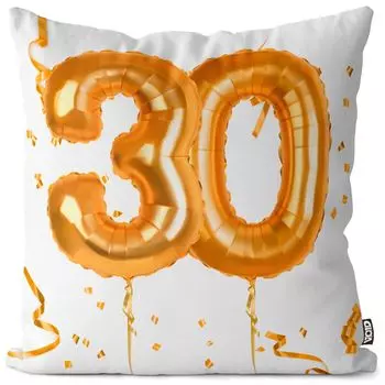 VOID Party Balloons Celebrations 30 Чехол на подушку Полиэстер Водонепроницаемая подушка для улицы и дома Размер: 80 x 80 см
