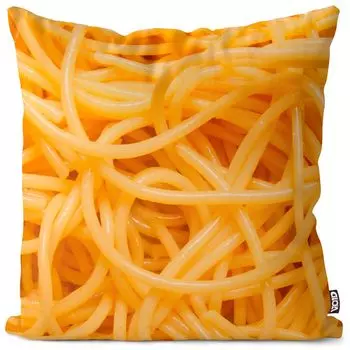 VOID Pasta Noodles Спагетти Чехол на подушку из полиэстера Водонепроницаемая подушка для улицы и дома Размер: 80 x 80 см
