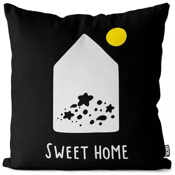 VOID Sweet Home Домашний дом Чехол на подушку из полиэстера Водонепроницаемая подушка для улицы и дома Размер: 80 x 80 см