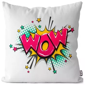 VOID WOW Чехол для подушки в стиле поп-арт с комиксами, полиэстер, водонепроницаемая подушка для улицы и дома. Размер: 60 x 60 см.