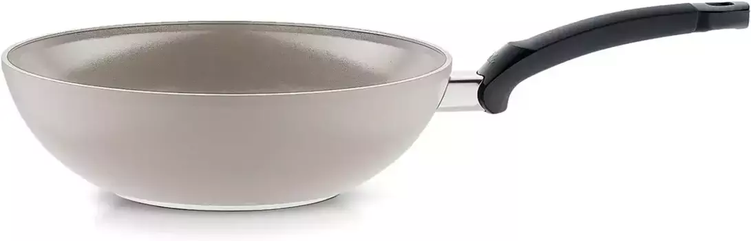 Вок Fissler "Ceratal Wok 28см", алюминий, (1 шт.), универсальное основание с покрытием Ceratal; Сделано в Германии 28 см + высота 10 см, серый