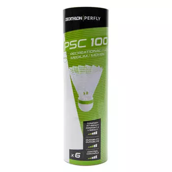 Воланы PSC 100 Medium пластиковые 6 шт. белые PERFLY, белый