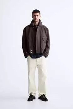 Вощеная куртка ZARA, бордовый
