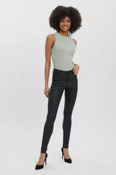 Вощеные брюки Vero Moda, черный