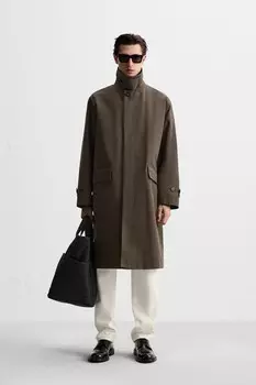 Вощеный тренч ZARA, цвет earth