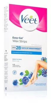 Восковые полоски для чувствительной кожи Veet Wax Strips