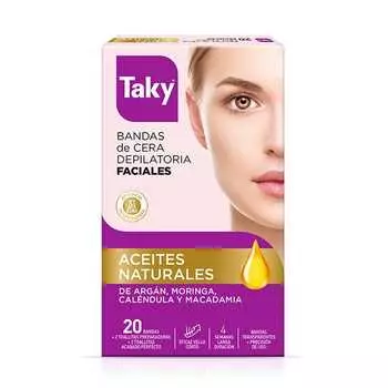 Восковые полоски для депиляции лица 20 шт Taky