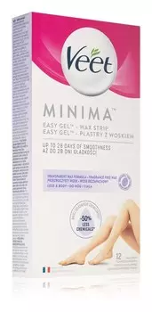 Восковые полоски для депиляции ног Veet Minima
