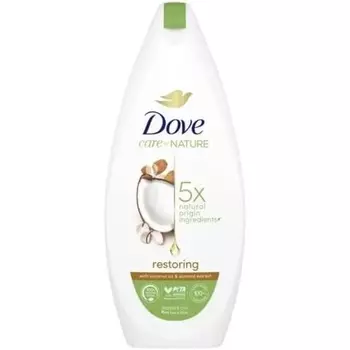 Восстанавливающий гель для душа Dove Care By Nature 225 мл с кокосовым маслом и экстрактом миндаля