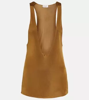 Вязаная майка Saint Laurent, бежевый