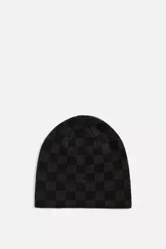 Вязаная шапка с нашивкой ZARA, черный