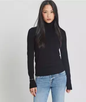 Вязаная водолазка Linda Retro Jeans, черный