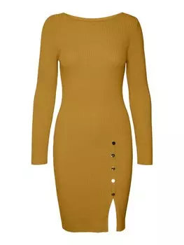 Вязанное платье Vero Moda ABA, горчица