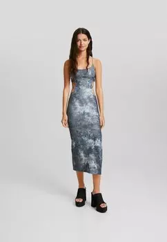 Вязаное платье Bershka, синий