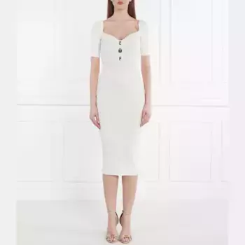 Вязаное платье Elisabetta Franchi, экрю