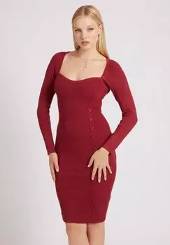 Вязаное платье Guess, красный