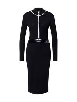 Вязаное платье Karl Lagerfeld Knitted dress, черный
