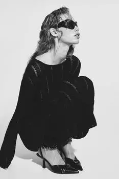 Вязаное платье лесенкой H&M, черный