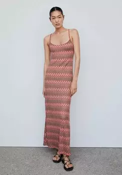 Вязаное платье Mango, красный