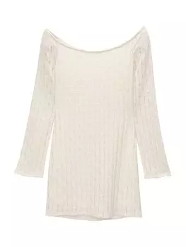 Вязаное платье Pull&Bear, экрю