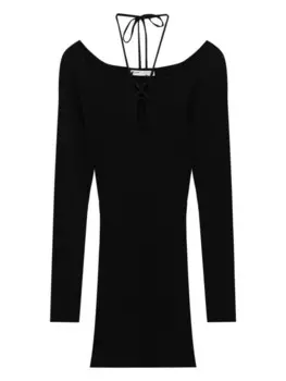 Вязаное платье Pull&Bear, черный