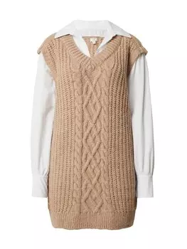 Вязаное платье River Island, бежевый