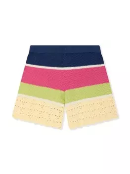 Вязаные крючком хлопковые шорты Emporio Armani Kids, синий